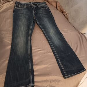 Womens Dark Wash Bootcut Jeans - Blue